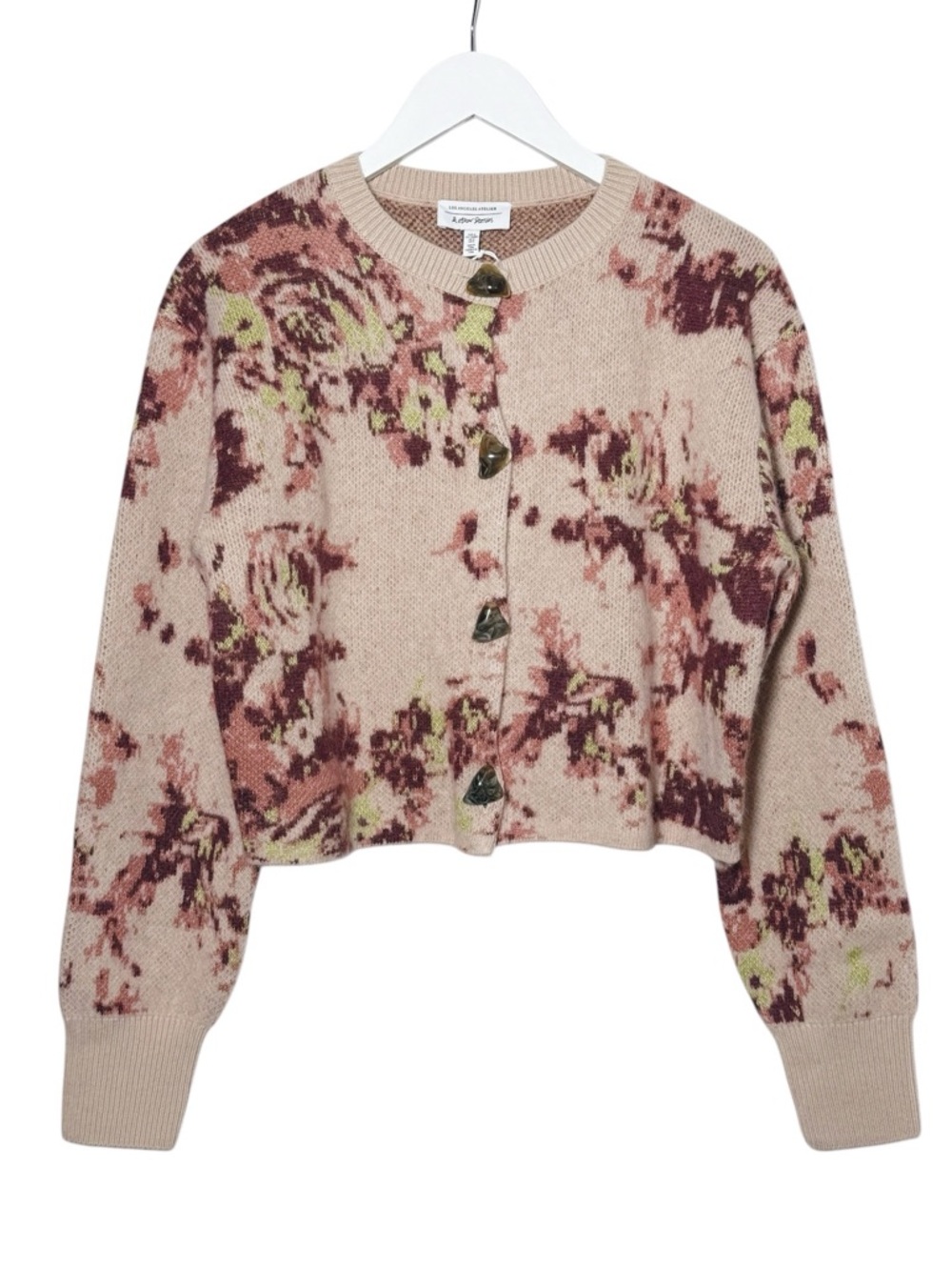 & Other Stories Floral Jacquard Cardigan NWT Size Medium Mohair Wool Knit - Picture 3 of 8